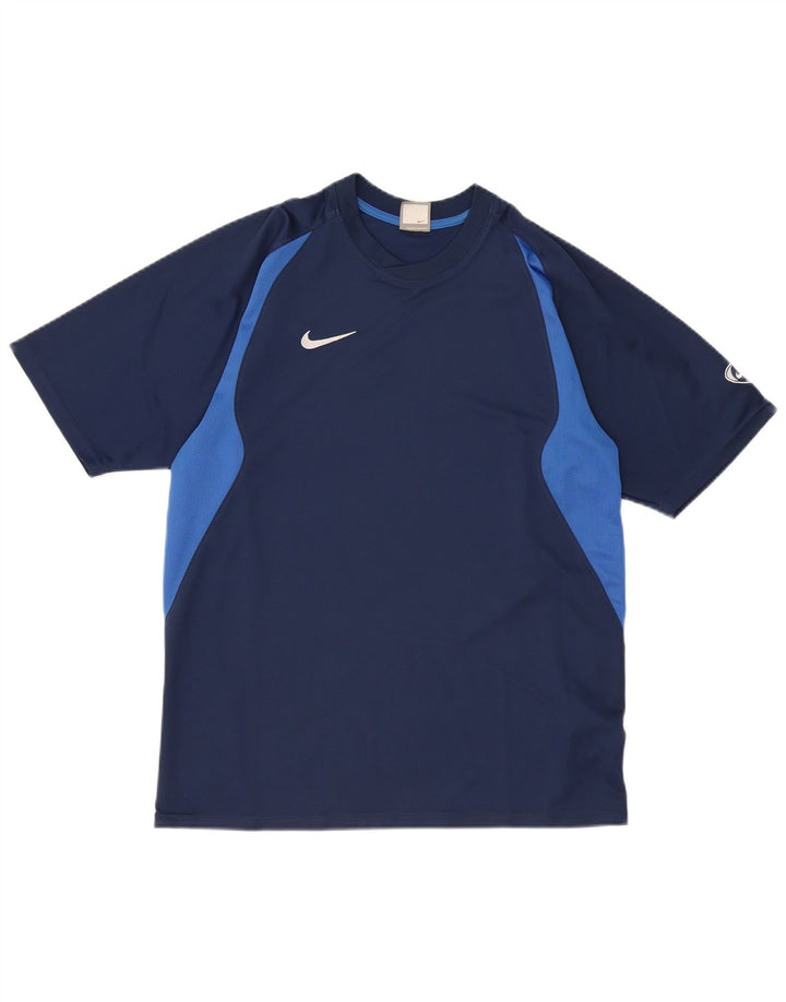 NIKE Camiseta para hombre Top ES 39/41 Medium Azul marino Colorblock Poliéster