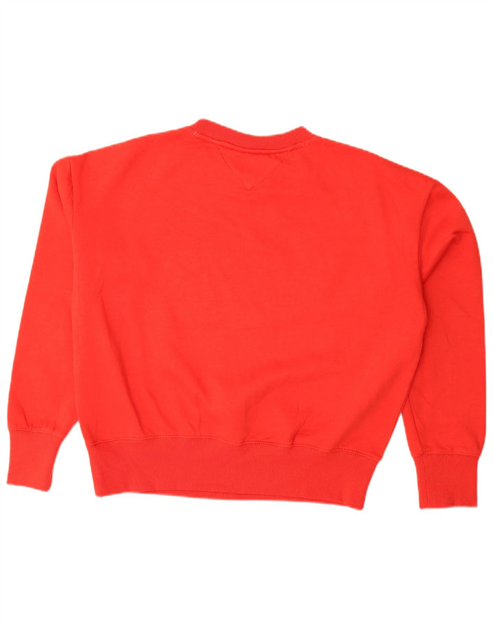 Tommy Hilfiger - Sudadera extragrande para mujer, talla 10, algodón rojo pequeño