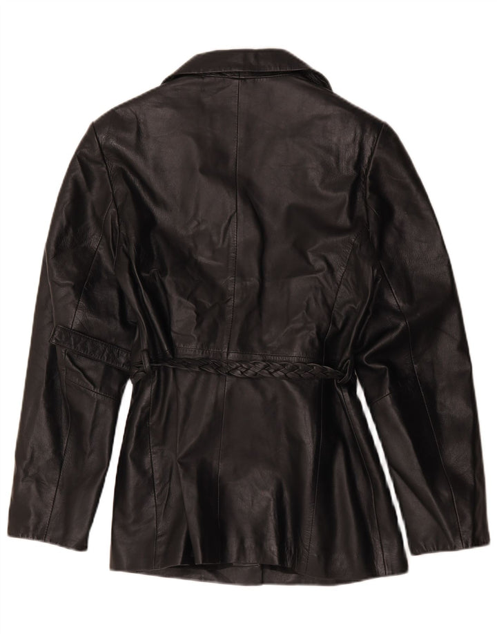 Conbipel Chaqueta Blazer de Cuero con 3 Botones para Mujer IT 46 Grande Cuero Negro