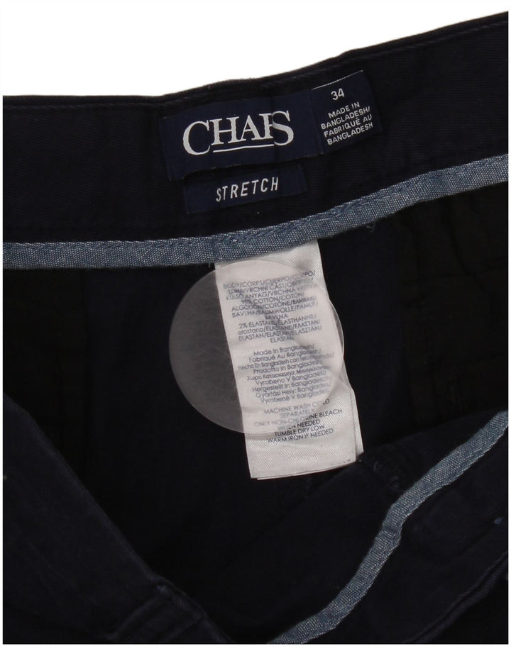 Chaps Mens Chino Shorts W34 Grande Azul Marino Algodón