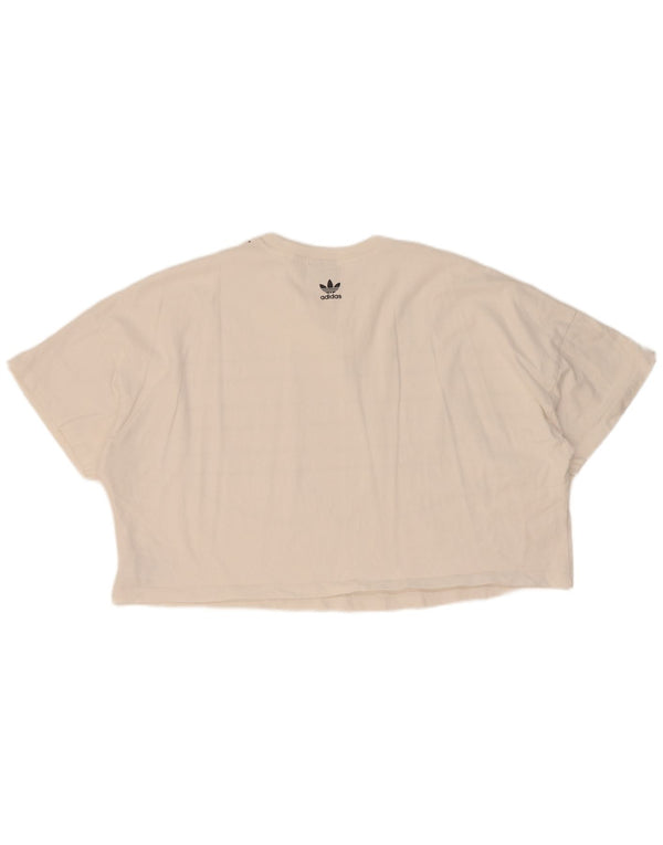 Adidas Camiseta corta gráfica para mujer UK 20 2XL Algodón blanco
