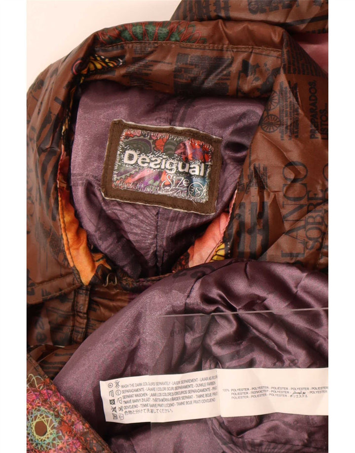 Gabardina gráfica Desigual para mujer EU 38 Poliéster floral marrón medio