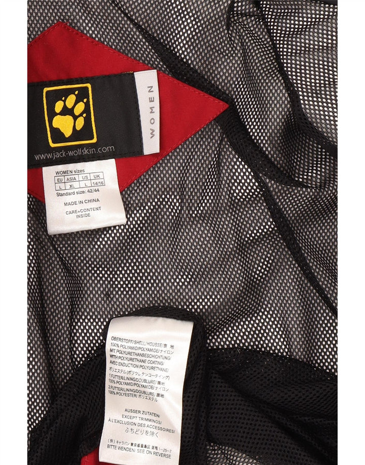 Jack Wolfskin Chaqueta impermeable con capucha para mujer UK 40/40 Grande Poliamida roja