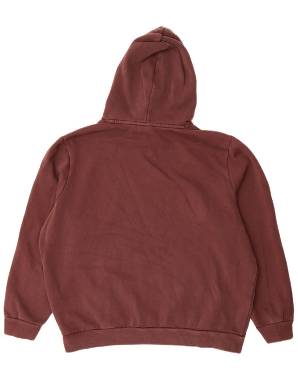 Puma Womens Oversized Hoodie Jumper UK 16 Large Burgundy Cotton