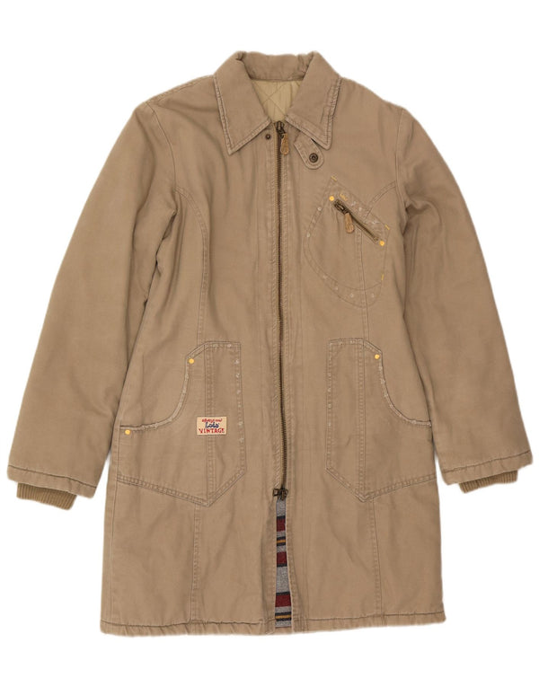 Abrigo cortavientos para mujer Lois UK 10 Small Beige Cotton