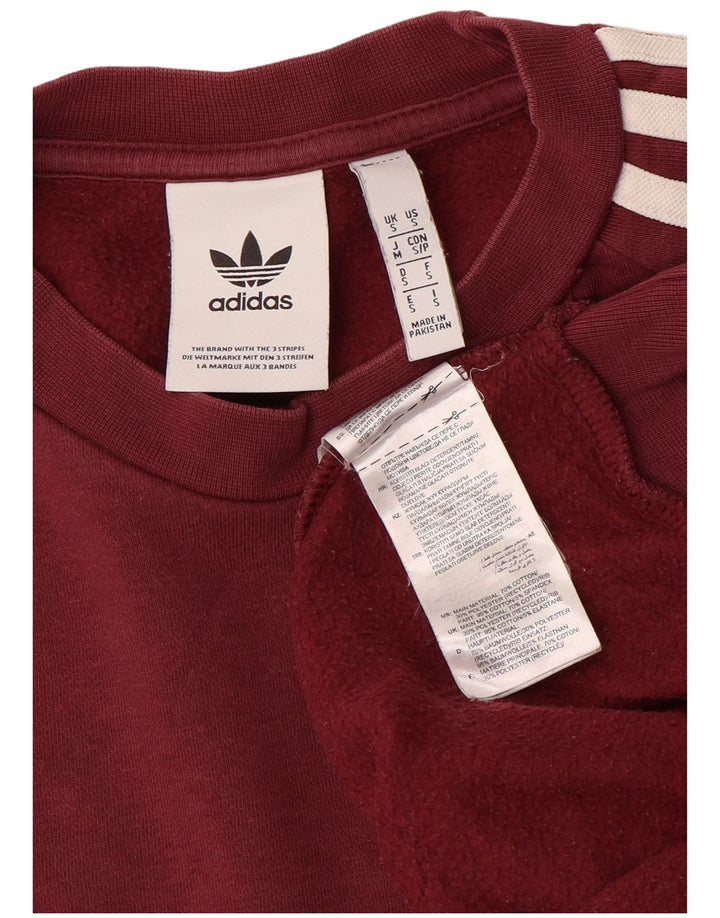Adidas Hombre Sudadera Jumper Small Borgoña Algodón