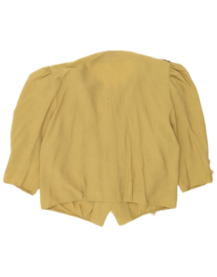 Vintage mujer 3/4 manga 5 botón Blazer chaqueta Reino Unido 16 verde grande