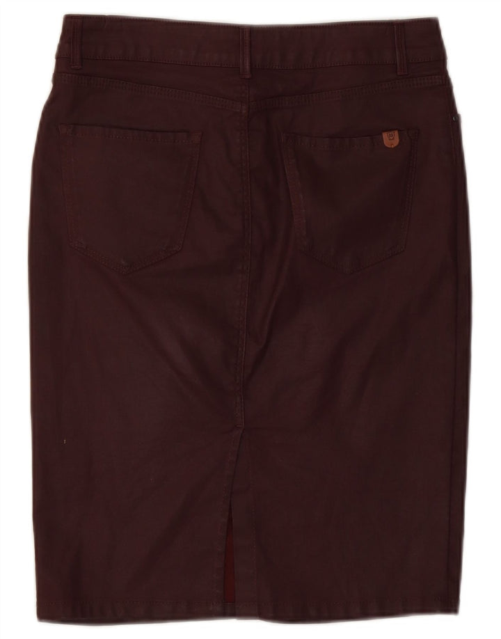 Falda Lápiz Mujer Massimo Dutti W28 Algodón Burdeos Medio