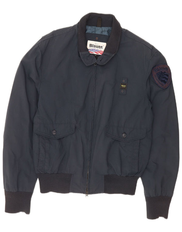 Blauer Chaqueta Bomber para Hombre UK 40 Large Nylon Azul Marino