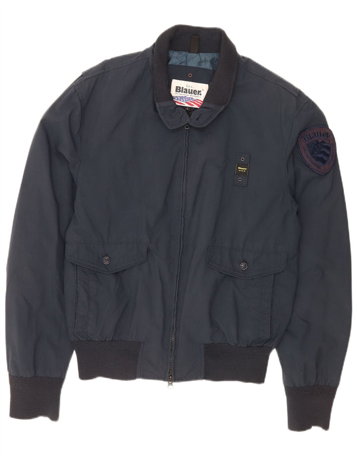 Blauer Chaqueta Bomber para Hombre UK 40 Large Nylon Azul Marino