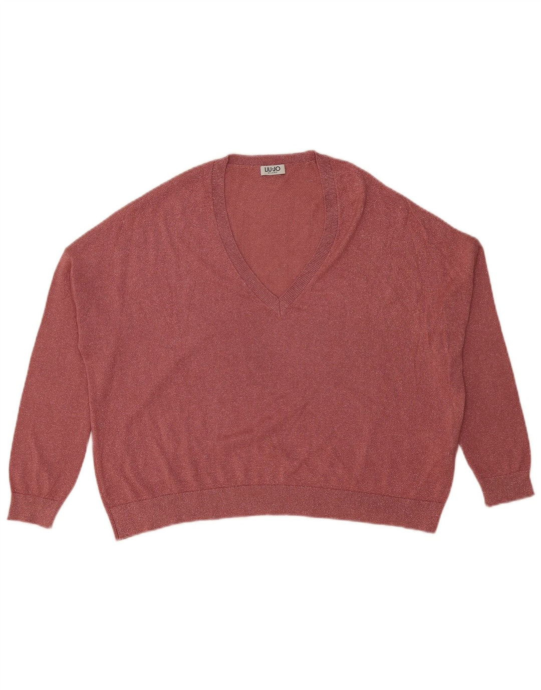 Liu Jo Jersey extragrande con cuello en V para mujer UK 46 Viscosa rosa grande