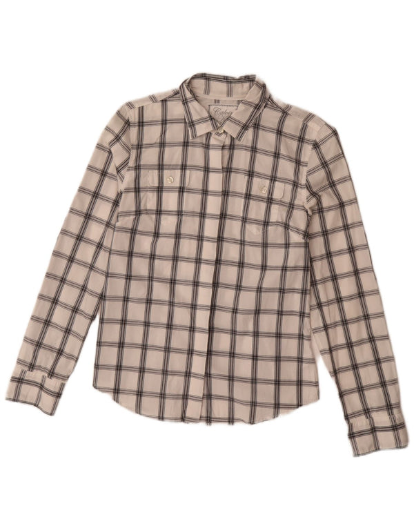 Camisa Calvin Klein para mujer UK 10 Small White Check Cotton
