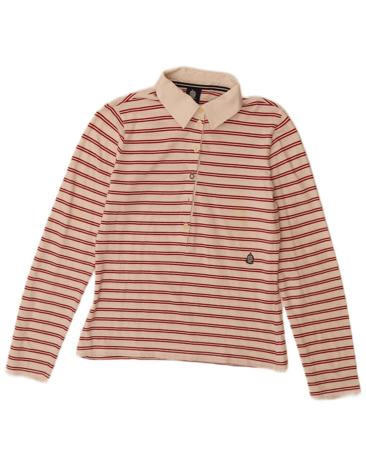 MARINA YACHTING Polo de rugby para mujer UK 12 Medium Off White Rayas