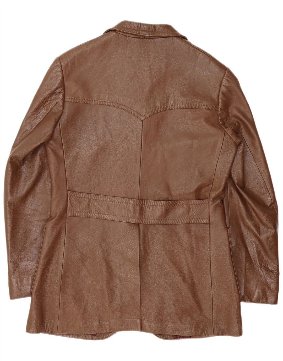 Vintage hombres 3 botones cuero Blazer chaqueta EU 50 ante marrón grande