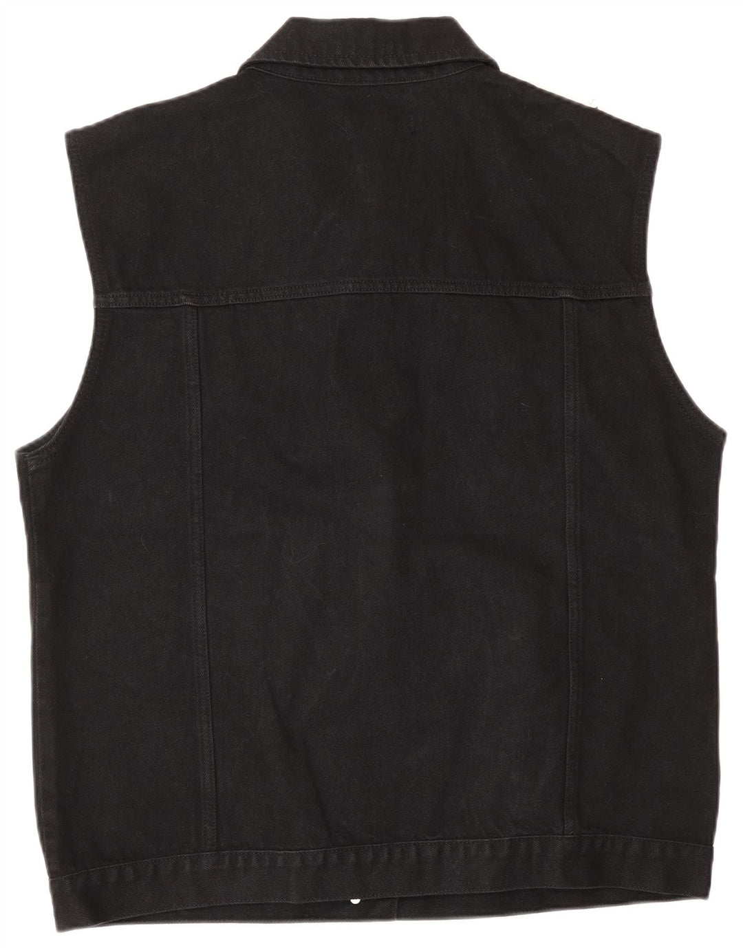Oasis Mujer Denim Chaleco UK 46 Grande Algodón Negro