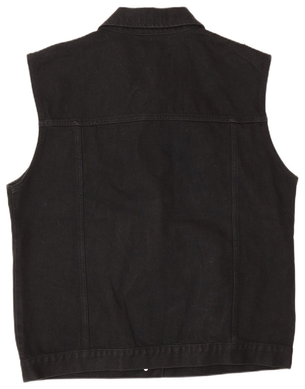 Oasis Mujer Denim Chaleco UK 46 Grande Algodón Negro
