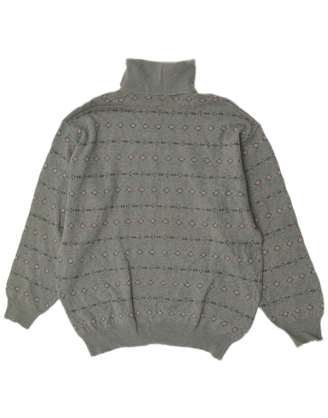 Bramante Jersey De Cuello Vuelto para Hombre De Lana Virgen Geométrica Gris Grande