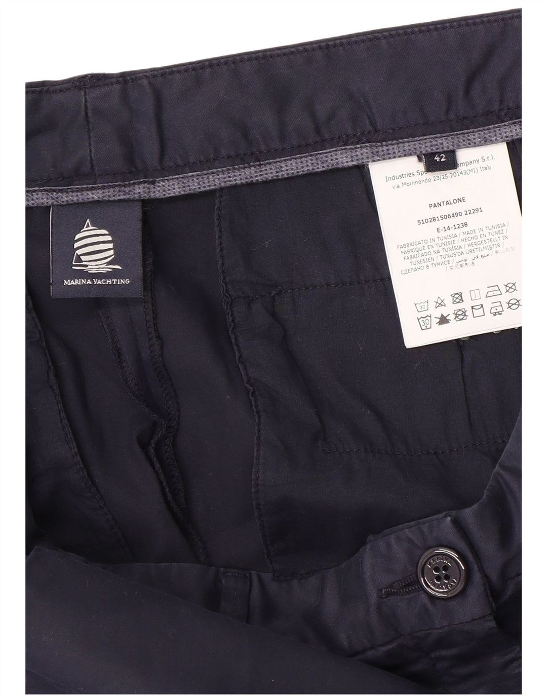 Marina Yachting Pantalón chino ajustado para mujer IT 42 Medium W30 L27 Azul marino