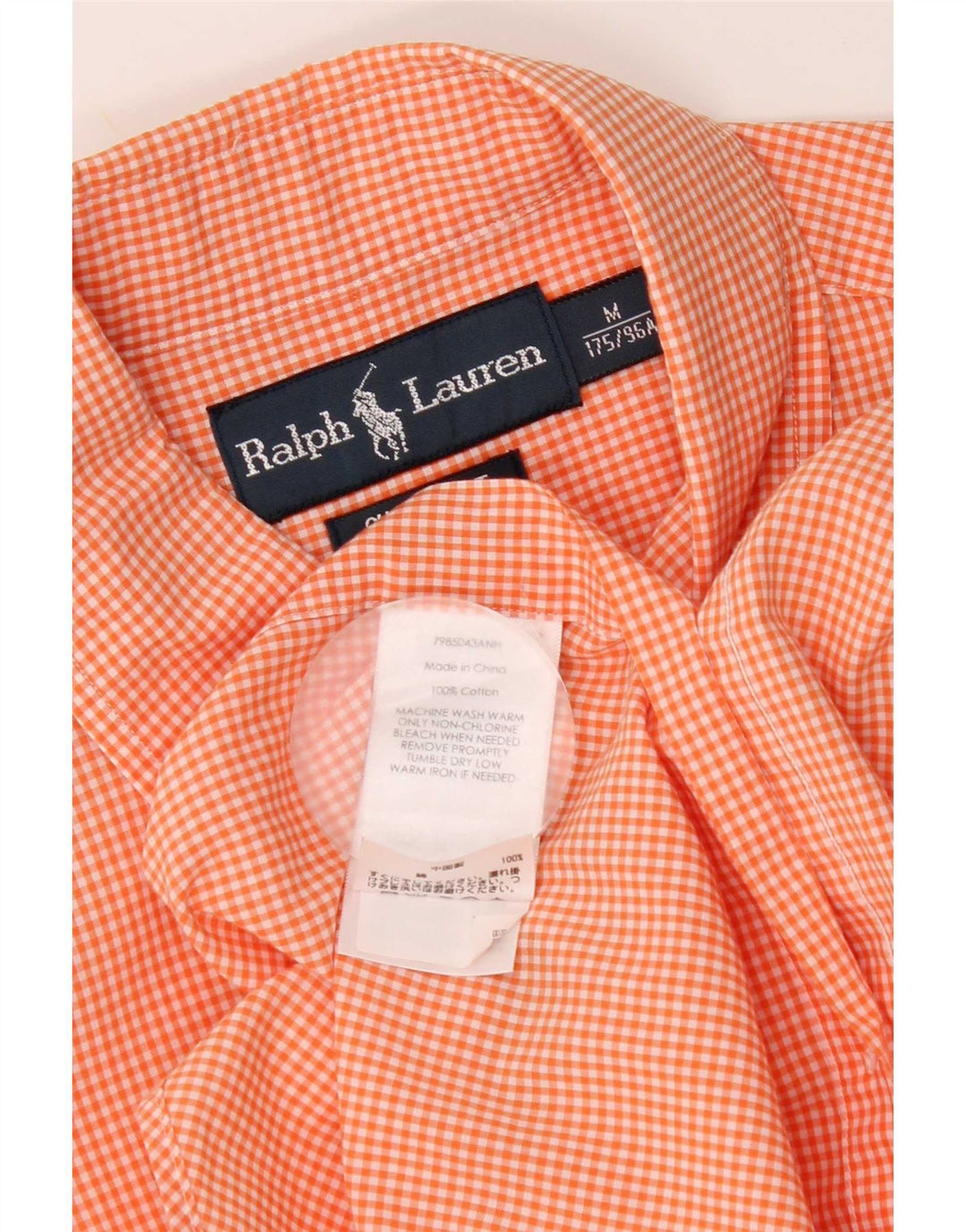 Ralph Lauren - Camisa de manga corta para hombre, ajuste personalizado, color naranja medio