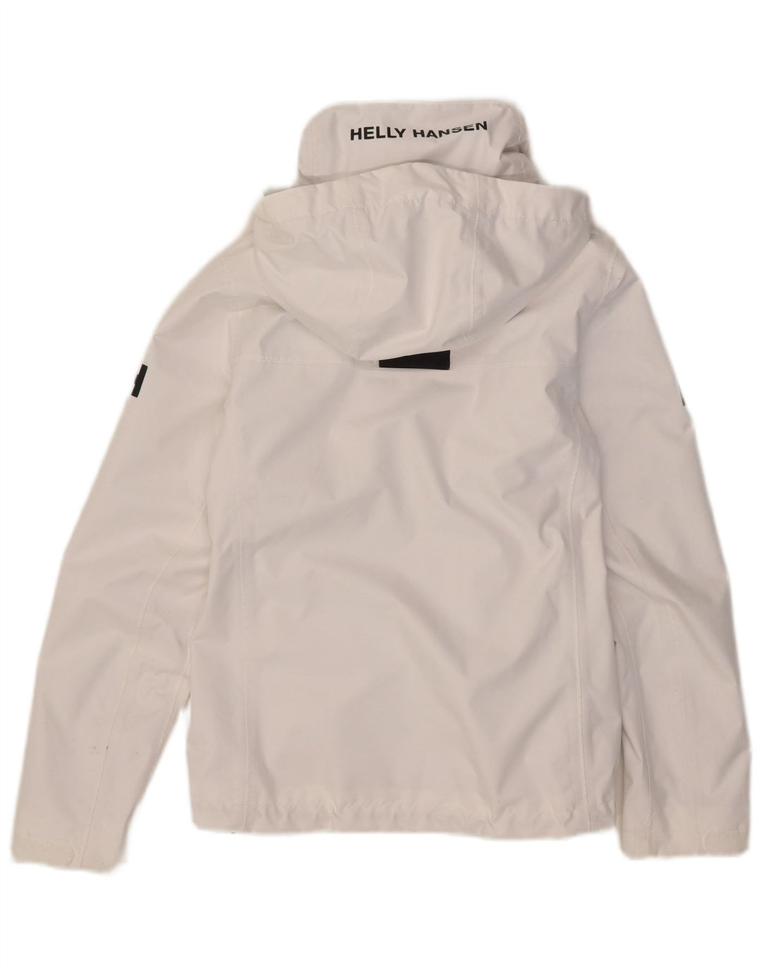Helly Hansen Chaqueta impermeable con capucha gráfica para mujer UK 10 Small White Poliéster