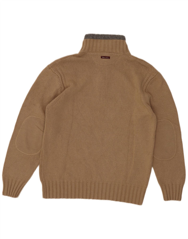 Marlboro Classics - Jersey con cuello y cremallera para hombre, color beige medio