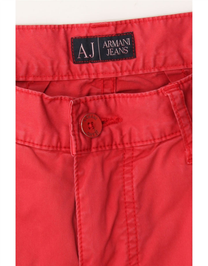 Armani Jeans Rectos De Corte Regular Para Hombre W33 L29 Algodón Rojo