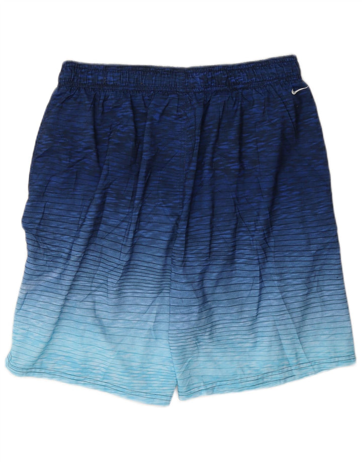 Nike Bañador con gráfico para hombre, talla grande, poliéster azul con rayas diplomáticas