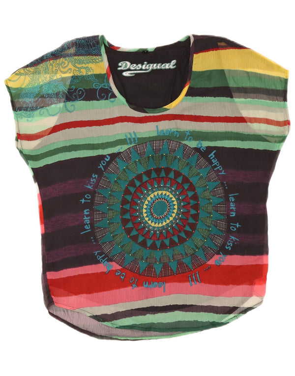 Desigual Blusa extragrande para mujer Reino Unido 46 Grande Rayas multicolores