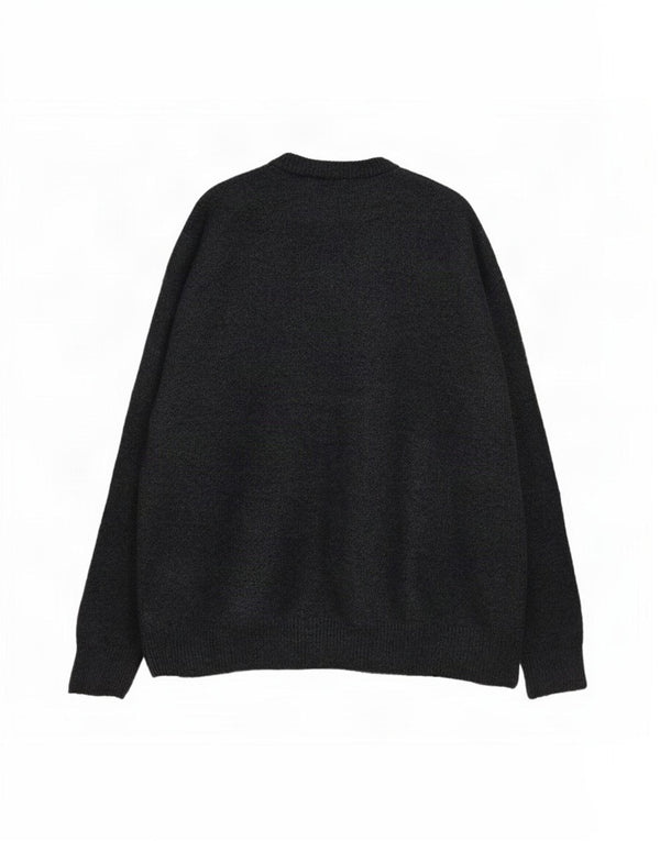 Zara Hombre Jersey De Cuello Redondo Jersey Grande Acrílico Azul Marino