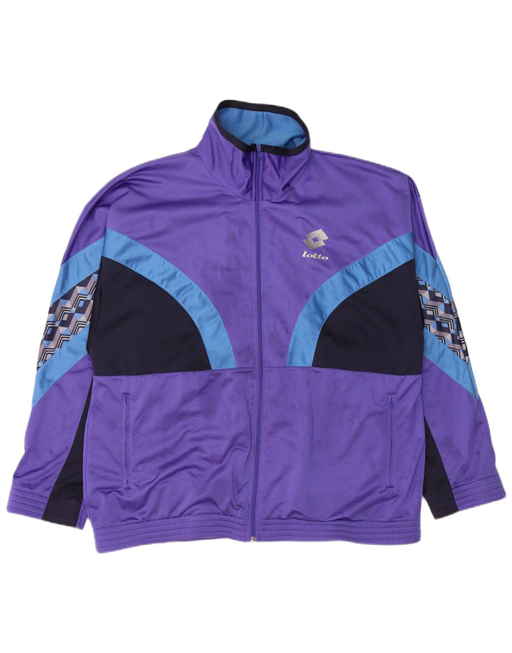 Lotto Hombre Chándal Top Chaqueta XL Morado Colorblock