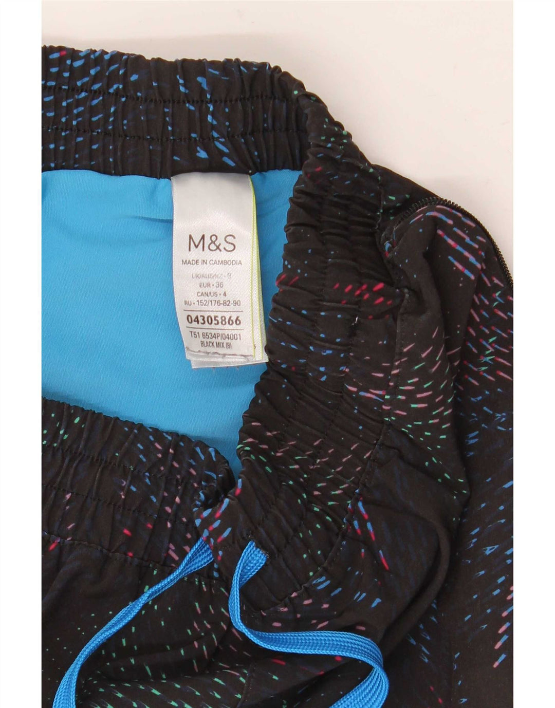 Marks & Spencer Pantalones cortos deportivos para mujer UK 8 Small Poliéster con lunares negros