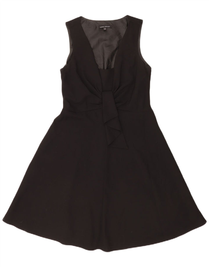 Laura Ashley Vestido acampanado sin mangas para mujer UK 42 Mediano Poliéster negro