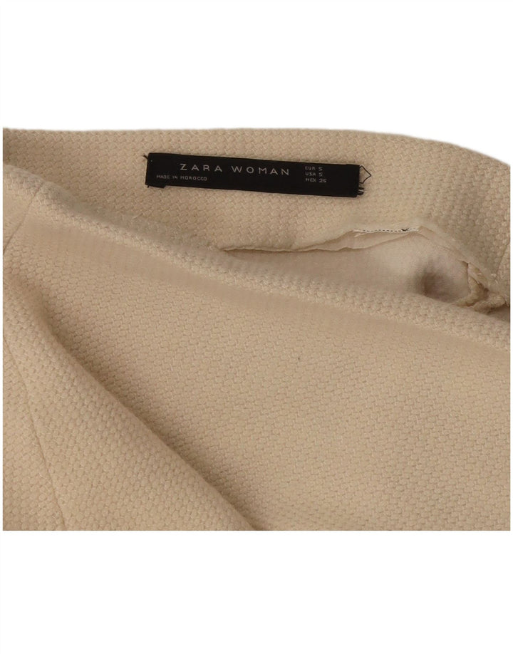 Zara Mujer Falda Acampanada De Punto Pequeña W26 Beige