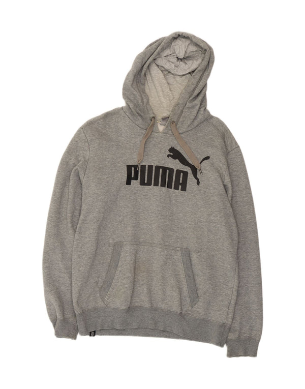 Puma Hombre Sudadera Con Capucha Gráfica Jersey De Algodón Gris Medio