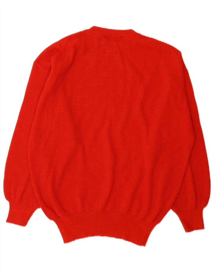 Les Copains Suéter de cuello redondo para mujer UK 46 Large Red Wool