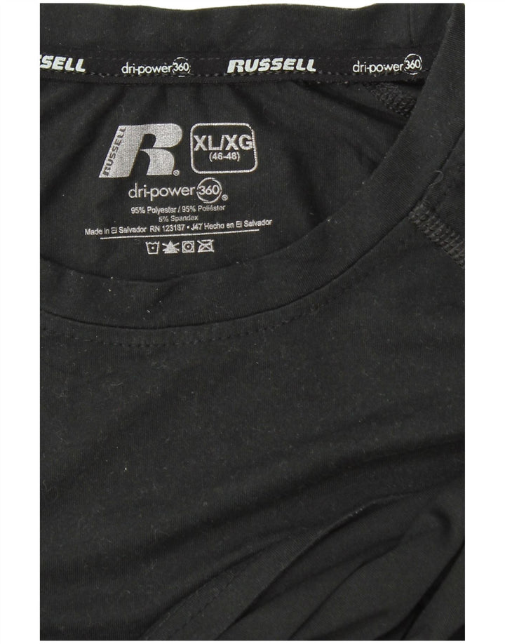 RUSSELL ATHLETIC Camiseta Dri-Power para hombre de manga larga XL Poliéster negro