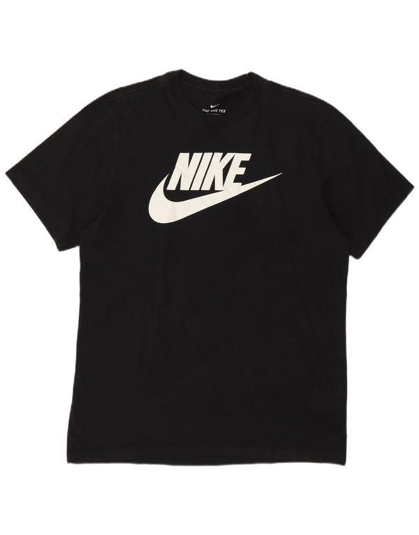 Nike Camiseta gráfica para hombre Top mediano de algodón negro