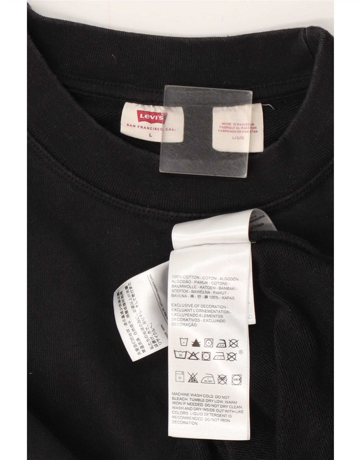 Levi's Hombre Sudadera Jumper Grande Algodón Negro