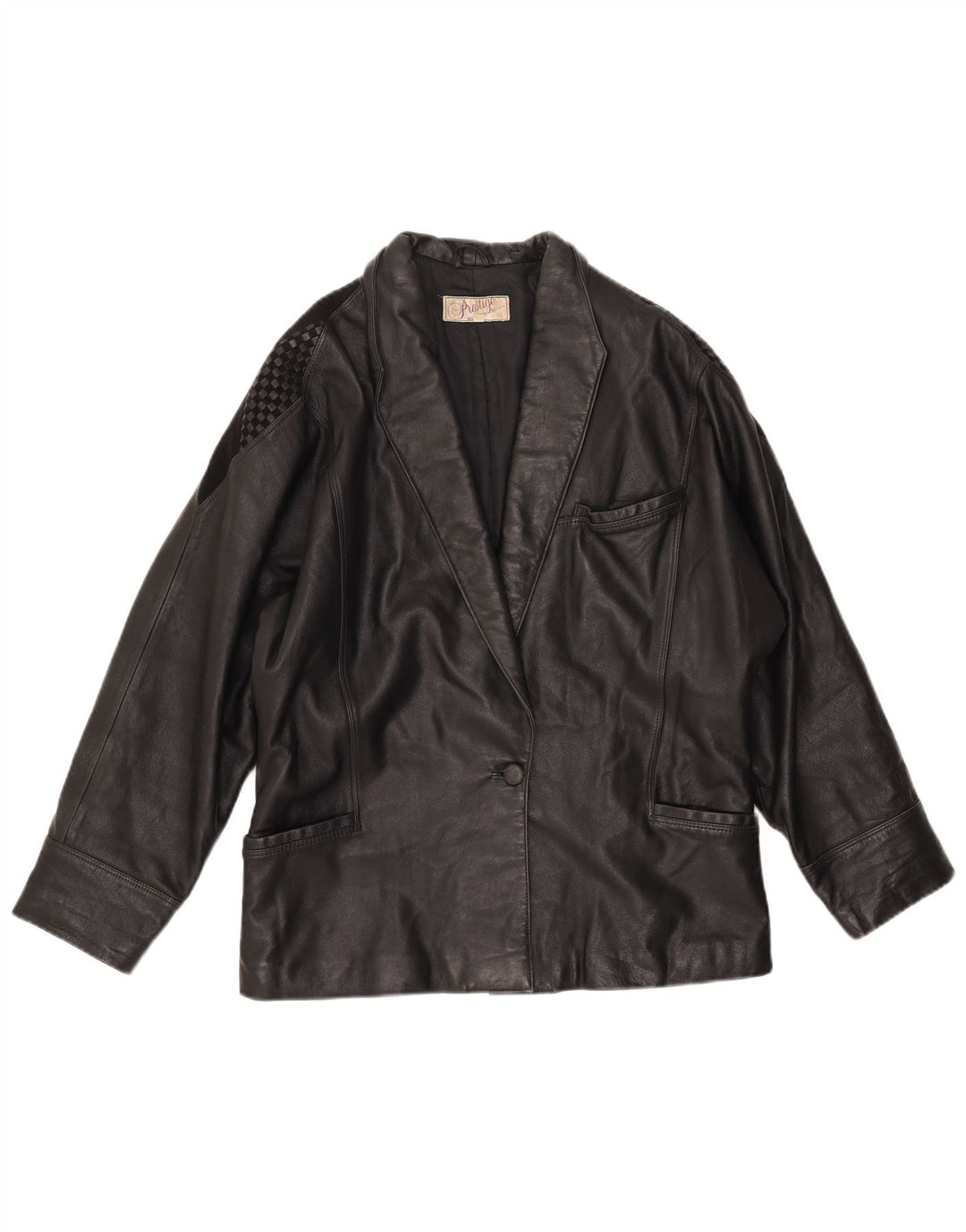 PRESTIGE Chaqueta de cuero para mujer IT 44 Medium Black