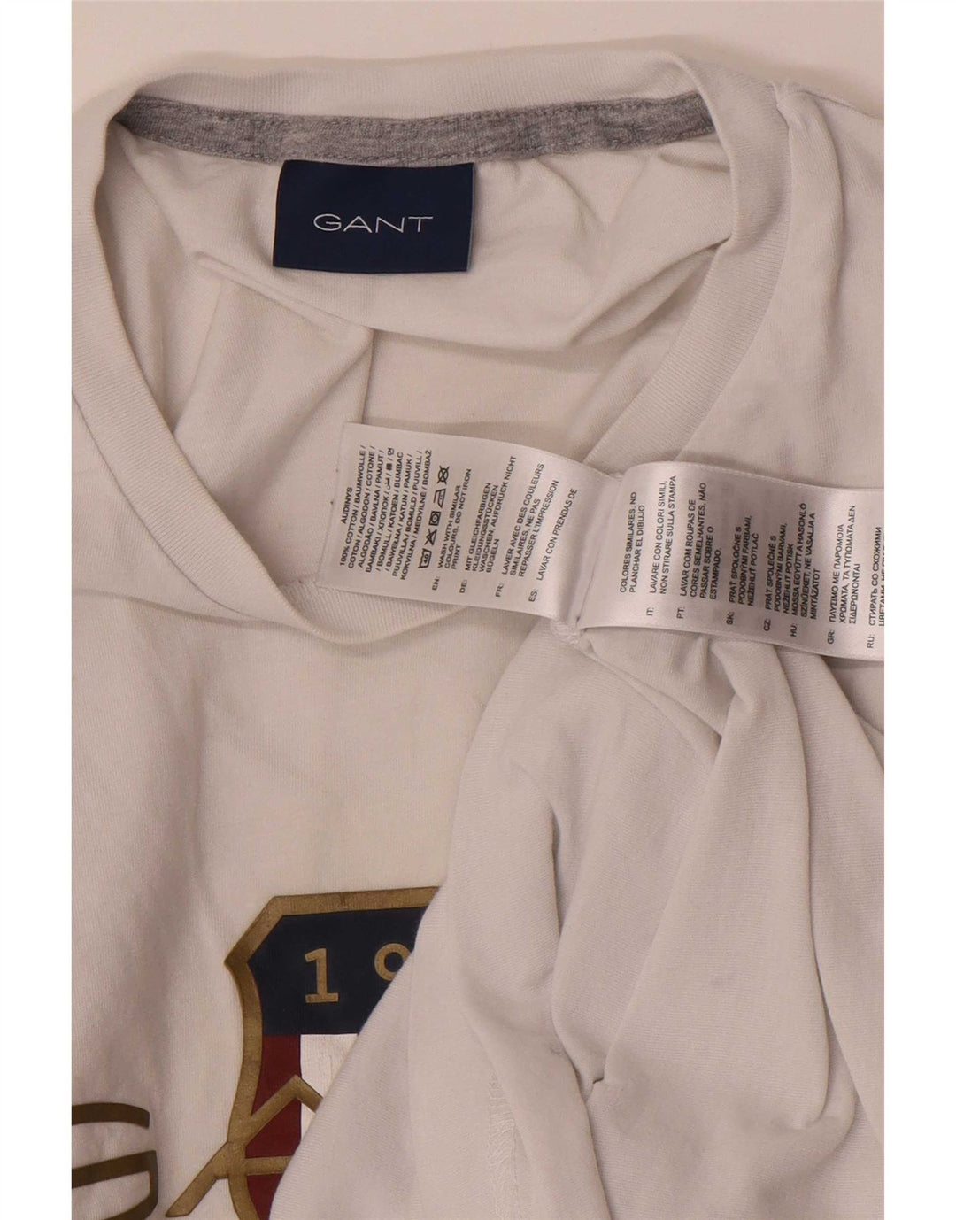Gant Camiseta Gráfica Para Hombre Top Medium White Cotton
