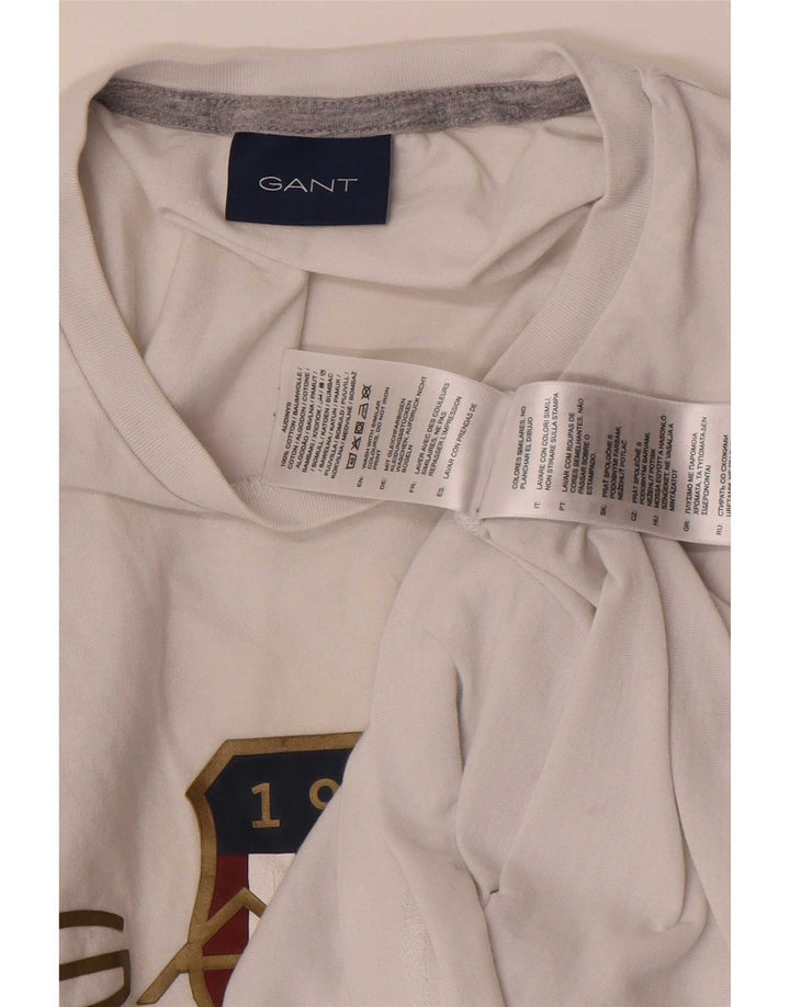 Gant Camiseta Gráfica Para Hombre Top Medium White Cotton