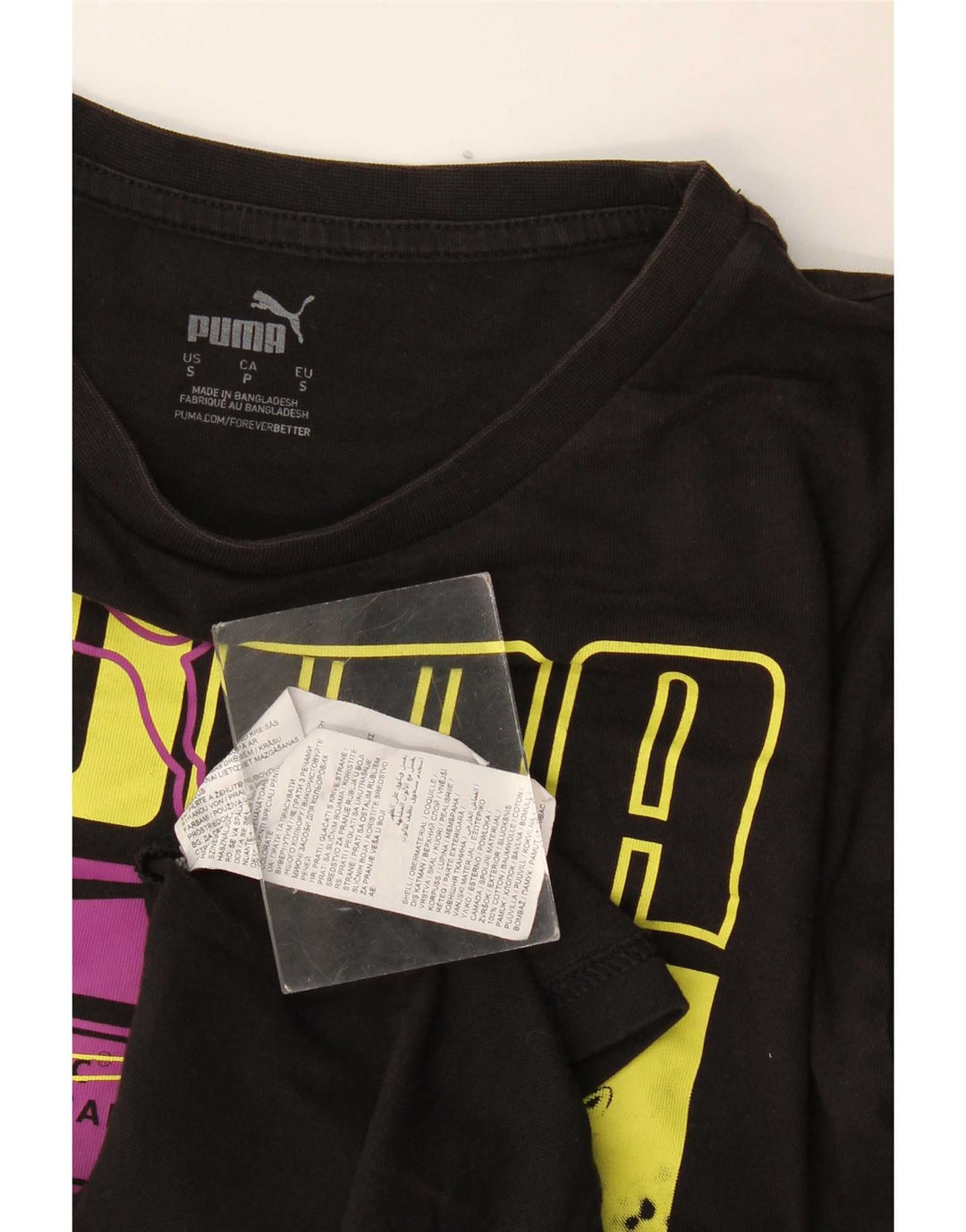 Puma - Camiseta gráfica para hombre, talla pequeña, algodón negro