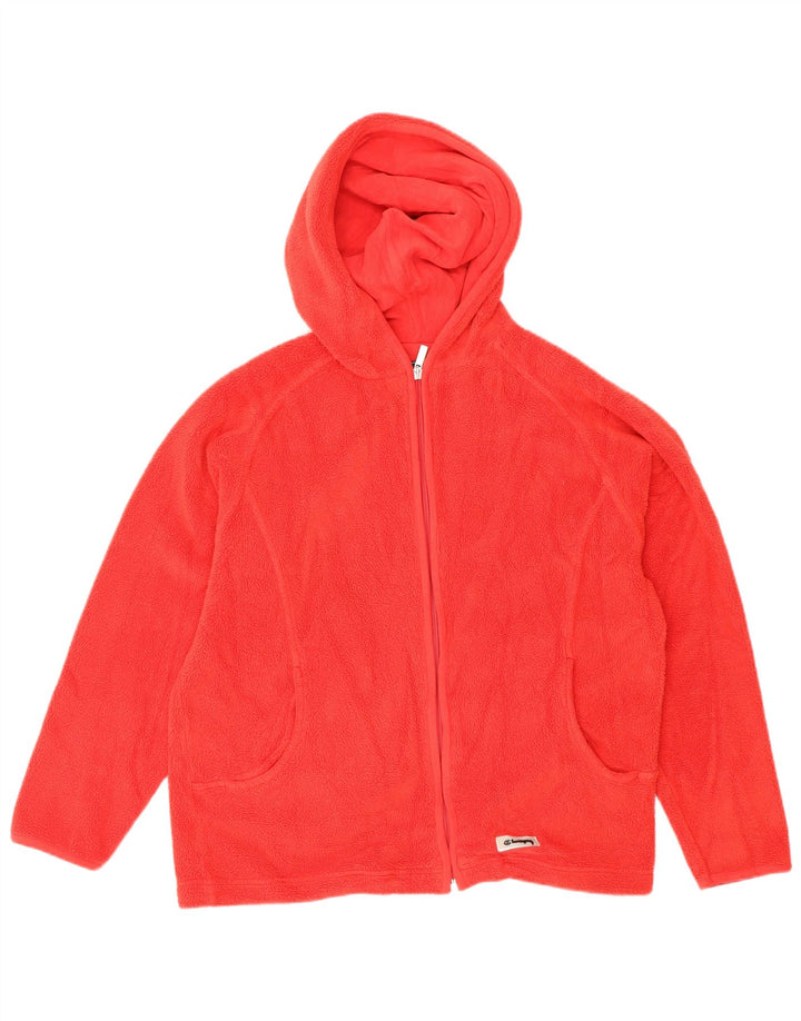 Champion Chaqueta Polar Con Capucha Para Mujer UK 44 Poliéster Rojo Mediano