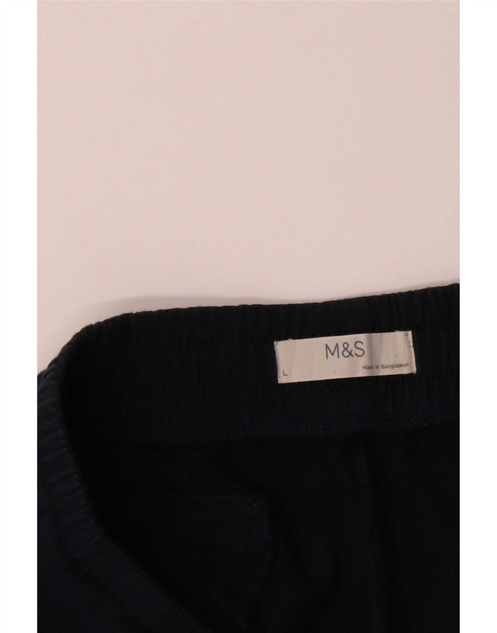 Marks & Spencer - Pantalón de chándal para hombre, talla grande, algodón negro