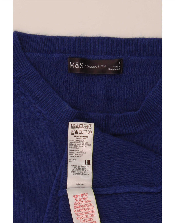 Marks & Spencer Jersey de Cuello Redondo para Mujer UK 40 Acrílico Azul Medio