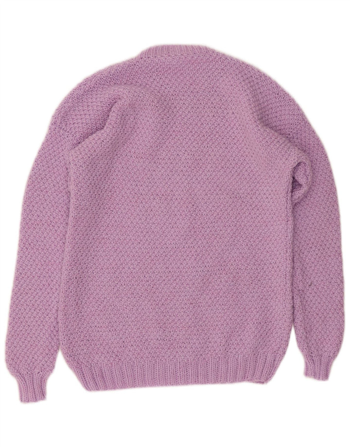 VINTAGE suéter de cuello redondo para mujer Reino Unido 12 Púrpura Medio
