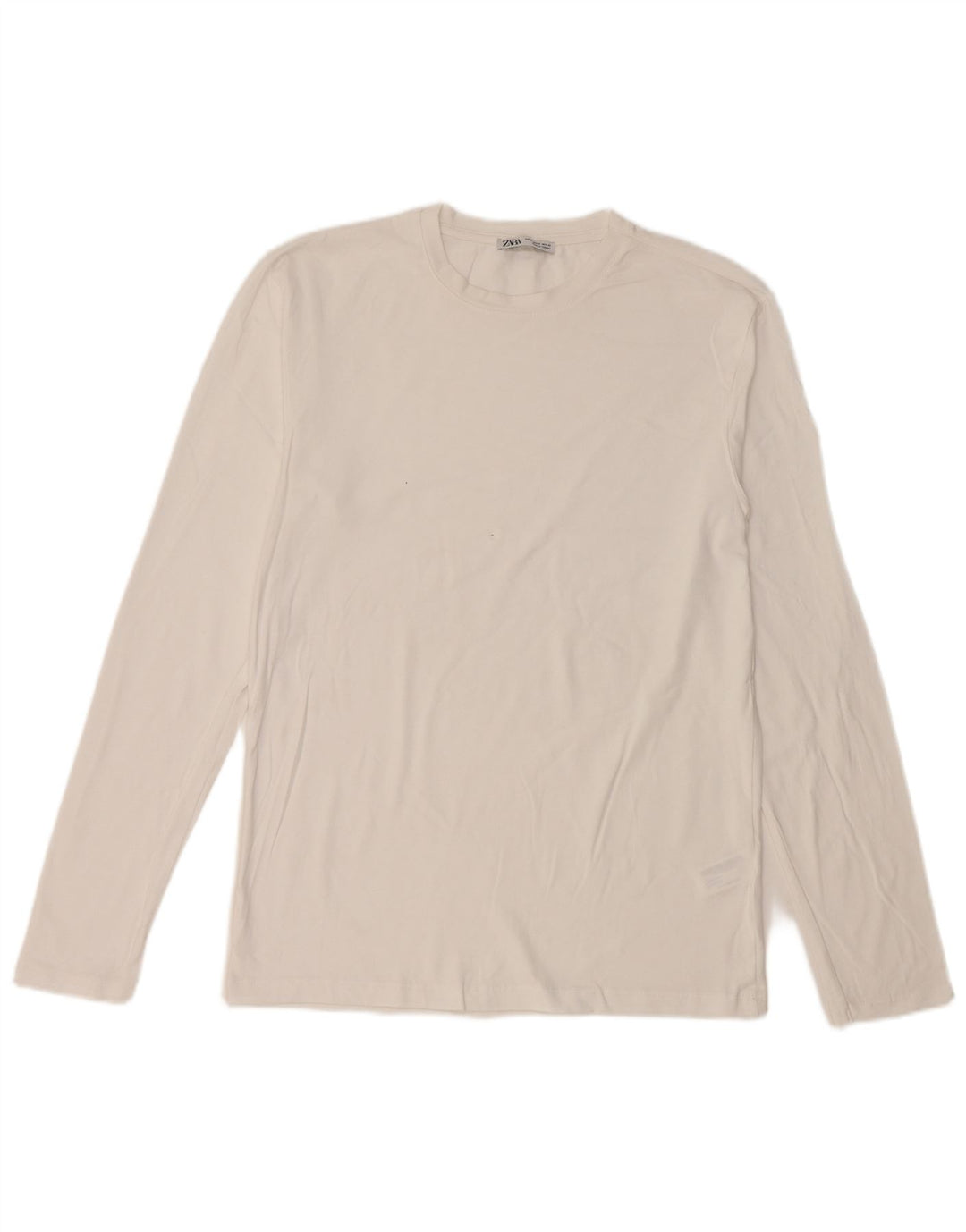 Zara Hombre Top Manga Larga Medio Blanco Algodón