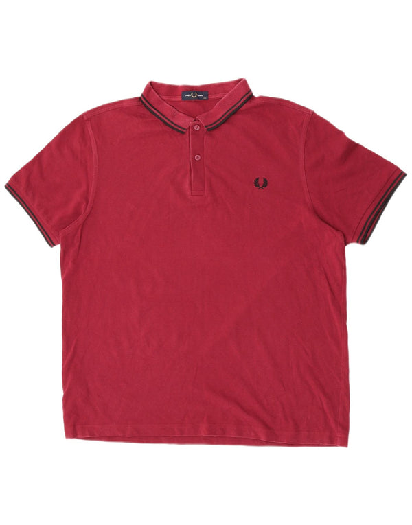 Fred Perry Polo para hombre 2XL Algodón burdeos