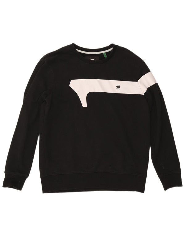 G-Star Hombre Sudadera Jumper XL Negro Colorblock Algodón