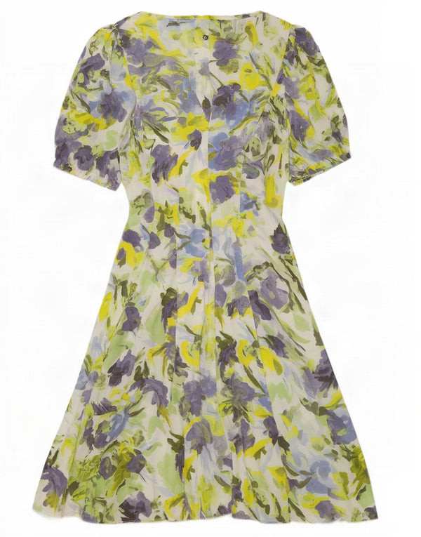 Gianfranco Ferre Vestido acampanado para mujer IT 40 Small Multicolor Floral